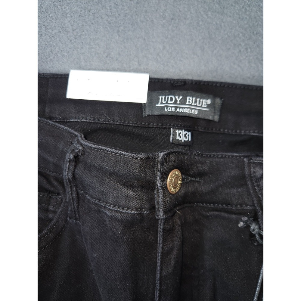 Judy Blue Pull On Flare Jeans Womens 13/31 Black High Waist Stretch Western NWT - Picture 8 of 13